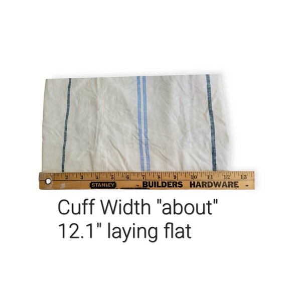 Ann Taylor Cream Blue Green Striped Wide-Leg Linen-Blend Pants Size 12 - Picture 11 of 15